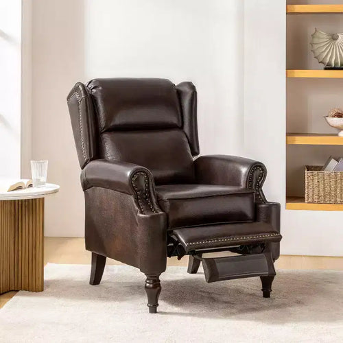 Fauteuil inclinable manuel Ambrogio en cuir véritable|Hulala Home-ESPRESSO