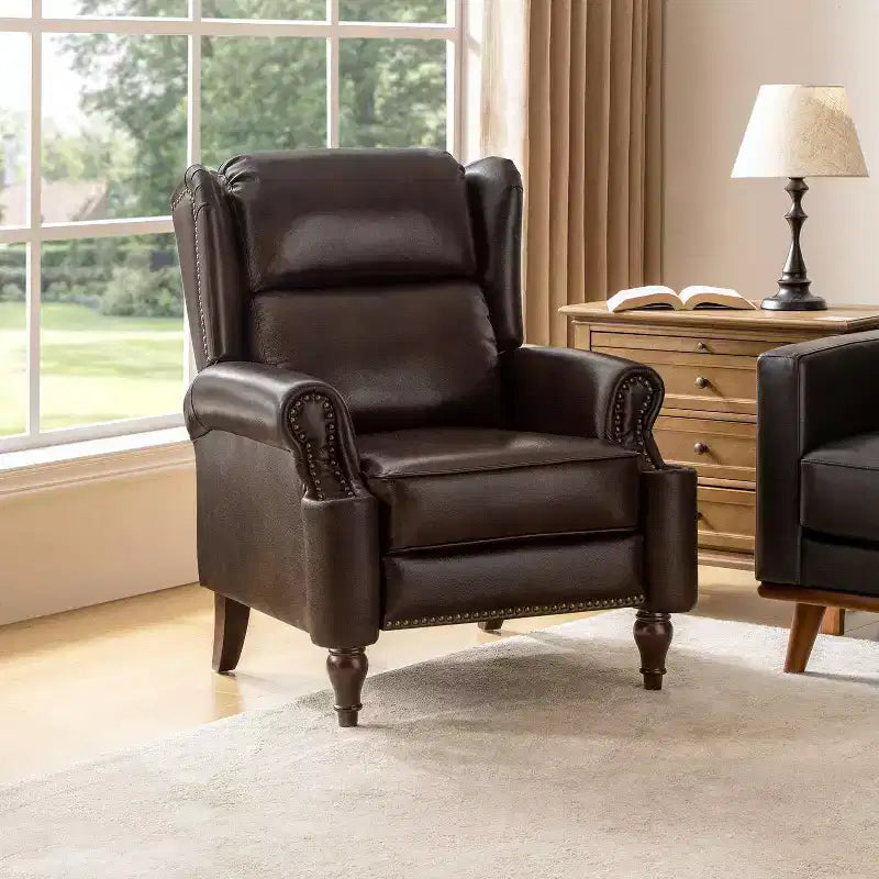 Fauteuil inclinable manuel Ambrogio en cuir véritable|Hulala Home-ESPRESSO