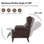 Fauteuil inclinable manuel Ambrogio en cuir véritable|Hulala Home-ESPRESSO