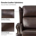 Fauteuil inclinable manuel Ambrogio en cuir véritable|Hulala Home-ESPRESSO