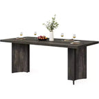 Bureau de direction Lantine 63 pouces, bureau d'ordinateur vintage avec grand plateau, table d'écriture en bois style rustique pour bureau à domicile, marron foncé