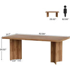 Bureau de direction Lantine 63 pouces, bureau d'ordinateur vintage avec grand plateau, table d'écriture en bois style rustique pour bureau à domicile, marron foncé