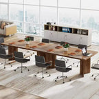 Bureau de direction Lantine 63 pouces, bureau d'ordinateur vintage avec grand plateau, table d'écriture en bois style rustique pour bureau à domicile, marron foncé