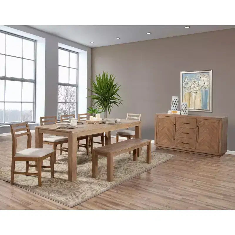 Banc Aiden, vieilli naturel (marron)
