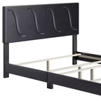 Cadre de lit plateforme capitonné Boyd Sleep VMI0404GYEK Brussels en similicuir taille King avec tête de lit décorative et support à lattes en bois