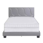 Cadre de lit plateforme capitonné Boyd Sleep VMI0404GYEK Brussels en similicuir taille King avec tête de lit décorative et support à lattes en bois