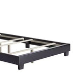 Cadre de lit plateforme capitonné Boyd Sleep VMI0404GYEK Brussels en similicuir taille King avec tête de lit décorative et support à lattes en bois