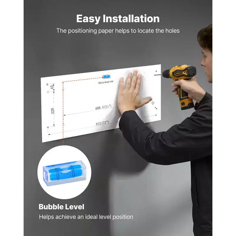 VEVOR Étagère murale de garage à 2 niveaux, Unité d'étagères murales en acier de 61 x 122 cm avec crochets, 61 x 122 cm par étagère, Capacité de poids totale de 236 kg, Noire