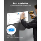 VEVOR Étagère murale de garage à 2 niveaux, Unité d'étagères murales en acier de 61 x 122 cm avec crochets, 61 x 122 cm par étagère, Capacité de poids totale de 236 kg, Noire