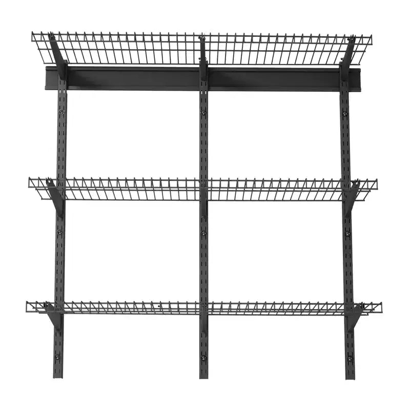 VEVOR 3-Tier Wall Garage Shelving, 0.9 x 3 ft Steel Wall Mounted Shelving Unit, 11 x 36 Inch Per Shelf, 450 lbs Total Weight Capacity, Black