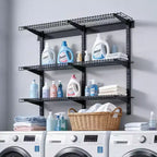 VEVOR Étagère de garage murale à 3 niveaux, unité de rangement murale en acier de 0,9 x 3 pi, 11 x 36 po par étagère, capacité de charge totale de 450 lb, noir