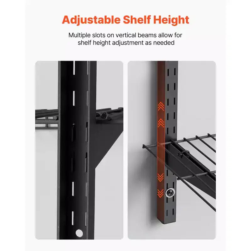 VEVOR Étagère de garage murale à 3 niveaux, unité de rangement murale en acier de 0,9 x 3 pi, 11 x 36 po par étagère, capacité de charge totale de 450 lb, noir