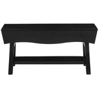 Banc eHemco en bois massif avec étagère de rangement et 4 panneaux, 36x15.25x17.3 pouces, Noir