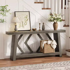 COZONY Table console 70,9" tout en bois, table de canapé étroite extra longue à 2 niveaux pour entrée, couloir, salon