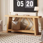 COZONY Table console 70,9" tout en bois, table de canapé étroite extra longue à 2 niveaux pour entrée, couloir, salon