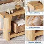 COZONY Table console 70,9" tout en bois, table de canapé étroite extra longue à 2 niveaux pour entrée, couloir, salon