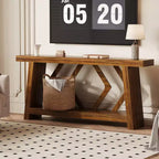 COZONY Table console 70,9" tout en bois, table de canapé étroite extra longue à 2 niveaux pour entrée, couloir, salon