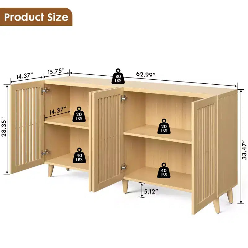 Bahut de buffet avec 4 portes GDFStudio Brantley Grille