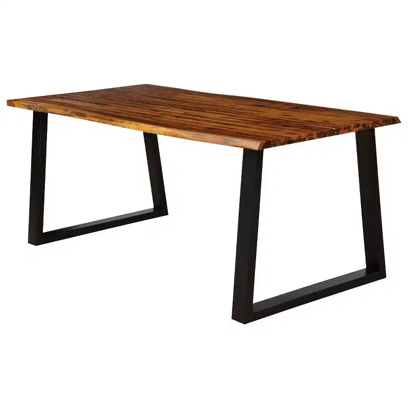 Table à manger rectangulaire en bois d'acacia Costway Meuble rustique intérieur et extérieur