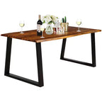 Table à manger rectangulaire en bois d'acacia Costway Meuble rustique intérieur et extérieur