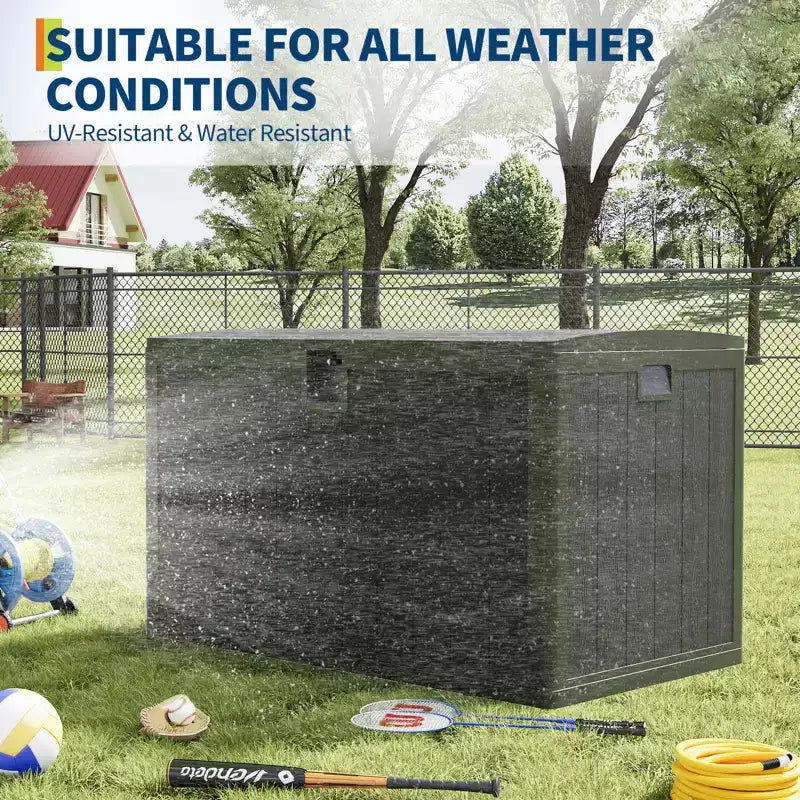 Coffre de rangement de 492 litres, en résine étanche avec couvercle verrouillable, pour coussins de patio, outils de jardin et accessoires de piscine, noir