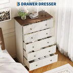 Acekool Commode Haute à 5 Tiroirs pour Chambre, Commode Verticale en Bois avec Base Surélevée
