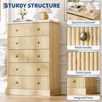 Acekool Commode Haute à 5 Tiroirs pour Chambre, Commode Verticale en Bois avec Base Surélevée