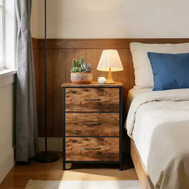 Commode mince à 3 tiroirs Acekool avec bacs en tissu amovibles pour chambre, salon ou entrée