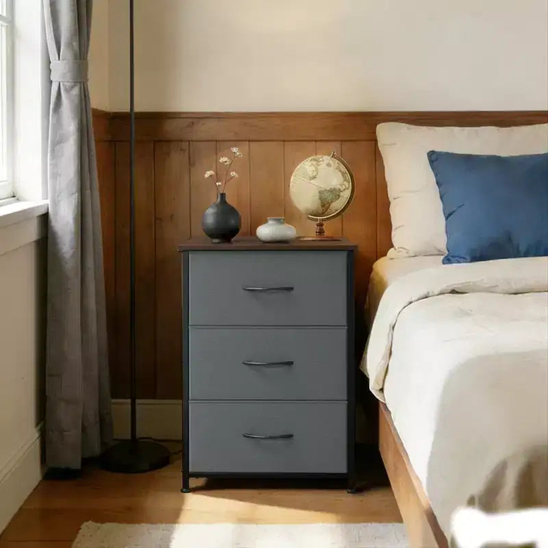 Commode mince à 3 tiroirs Acekool avec bacs en tissu amovibles pour chambre, salon ou entrée