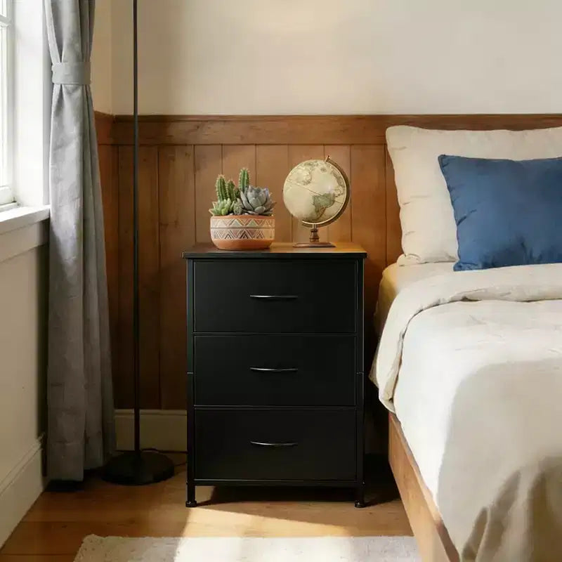 Commode mince à 3 tiroirs Acekool avec bacs en tissu amovibles pour chambre, salon ou entrée