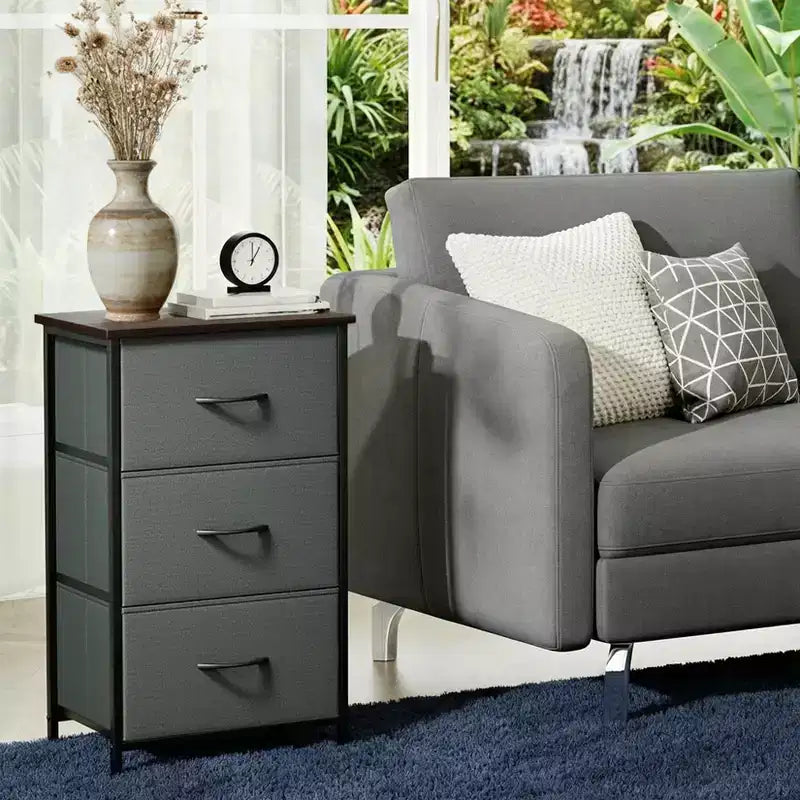Commode mince à 3 tiroirs Acekool avec bacs en tissu amovibles pour chambre, salon ou entrée
