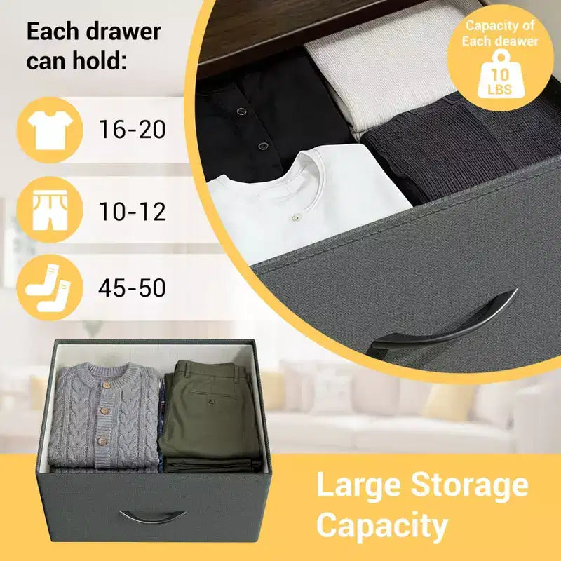 Commode mince à 3 tiroirs Acekool avec bacs en tissu amovibles pour chambre, salon ou entrée