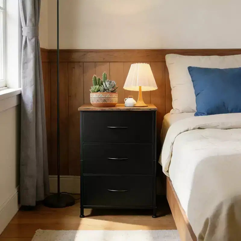 Commode mince à 3 tiroirs Acekool avec bacs en tissu amovibles pour chambre, salon ou entrée