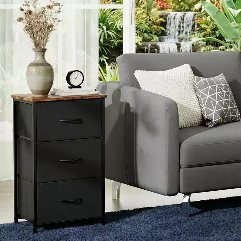 Commode mince à 3 tiroirs Acekool avec bacs en tissu amovibles pour chambre, salon ou entrée