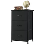 Acekool Slim 3 Drawer Dresser with Removable Fabric Bins for Bedroom Living Room Entryway