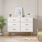 Acekool Commode Moderne en Bois à 6 Tiroirs avec Poignées Dorées pour Chambre à Coucher et Salon