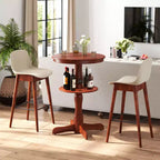Costway Lot de 2 Tables Hautes Rondes à 2 Niveaux avec Étagère de Rangement et Pied Central pour Cuisine