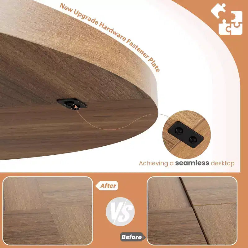 Table à manger ronde de 47 po peu encombrante pour 4 à 6 personnes - Meuble de cuisine et de salon moderne - Piètement robuste