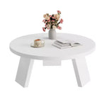 Table basse ronde moderne pour salon, 85,1 cm, en bois noir, 3 pieds robustes, table d'appoint gain de place