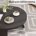 Modern Round Coffee Table for Living Room  33.5 Black Wooden Center Table  3 Sturdy Legs  Space-Saving Accent Cocktail Table