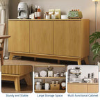 Buffet Bahut de Ferme Moderne 147 cm avec 3 Portes, Étagères Réglables