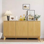 Buffet Bahut de Ferme Moderne 147 cm avec 3 Portes, Étagères Réglables