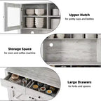 Armoire de garde-manger de cuisine moderne Meuble de rangement autoportant pour aliments, vaisselle et produits de base, idéal pour l'organisation de la salle à manger Design contemporain