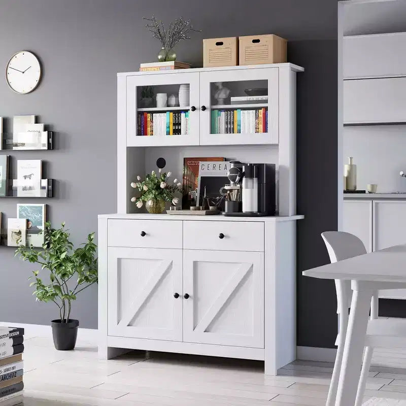 Armoire de garde-manger de cuisine moderne Meuble de rangement autoportant pour aliments, vaisselle et produits de base, idéal pour l'organisation de la salle à manger Design contemporain