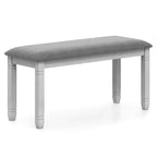 Costway Upholstered Bedroom Bench w/ Padded Seat & Solid Wood Legs for Dining Room
