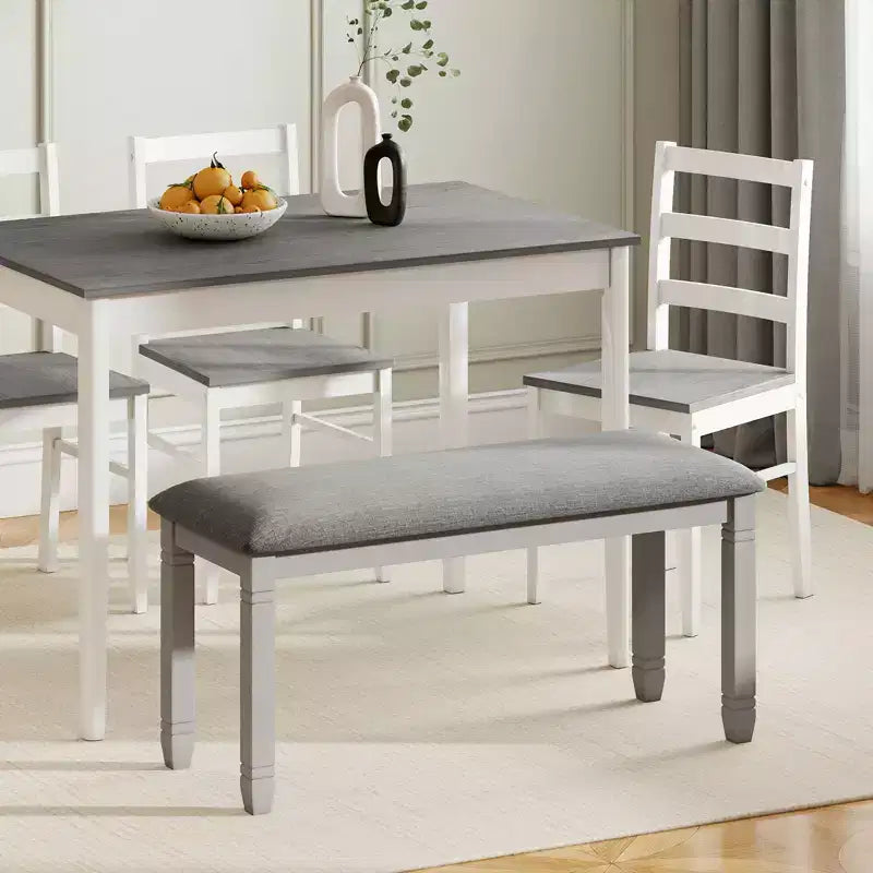 Banc de chambre rembourré Costway avec siège rembourré et pieds en bois massif pour salle à manger