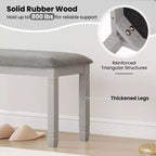 Banc de chambre rembourré Costway avec siège rembourré et pieds en bois massif pour salle à manger