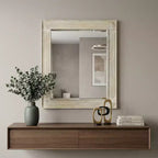 Miroir d'appoint encadré en bois massif blanc 40 po HomeRoots