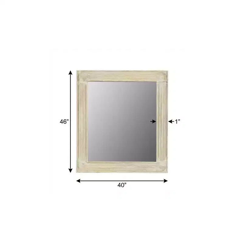 Miroir d'appoint encadré en bois massif blanc 40 po HomeRoots