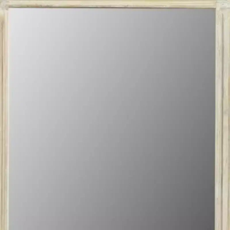 Miroir d'appoint encadré en bois massif blanc 40 po HomeRoots